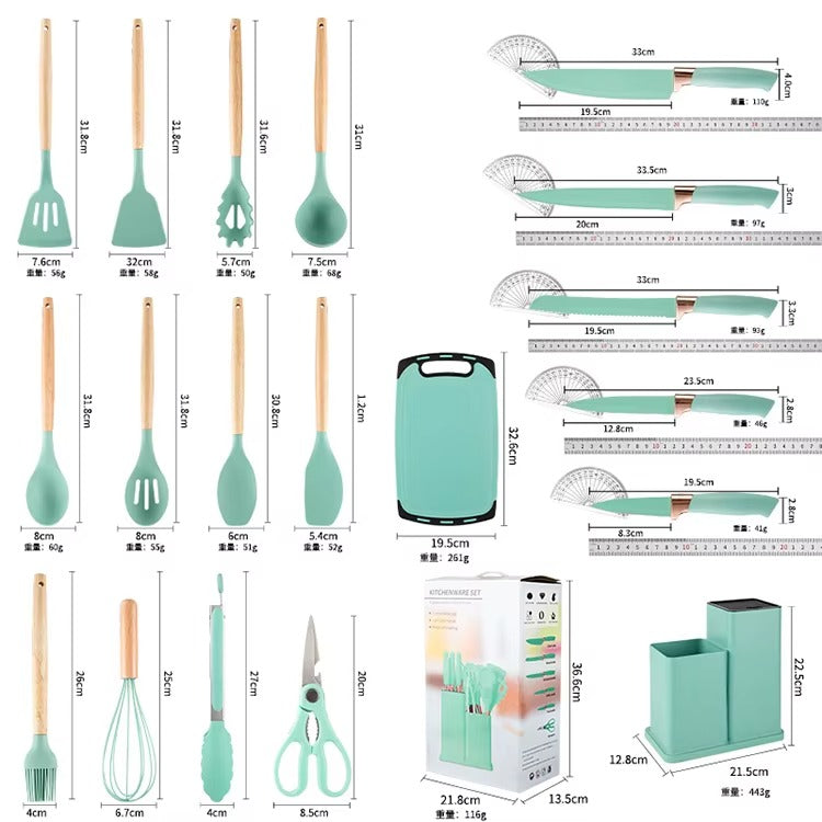Set cucharones y accesorios cocina 19pz